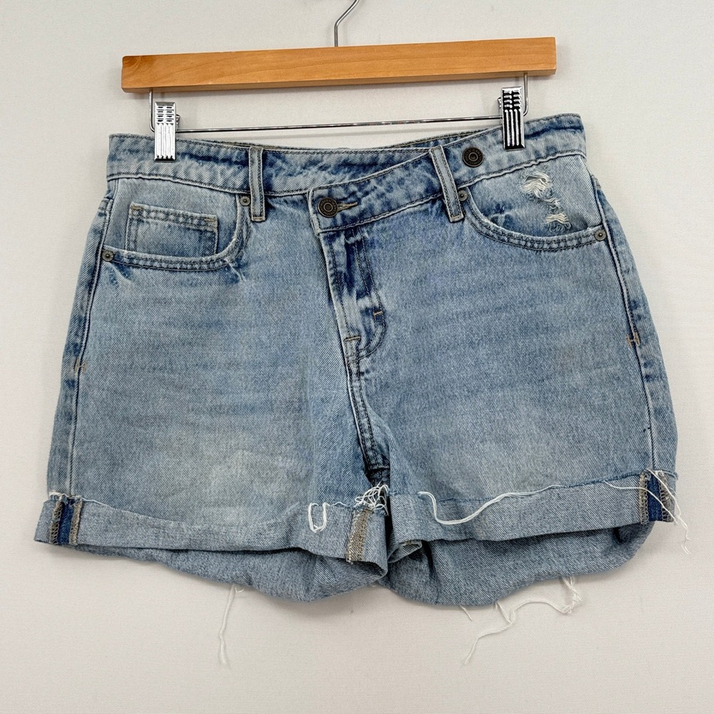 Hidden Jeans Denim Shorts Womens Small Blue Crossover Festival Distressed Boho